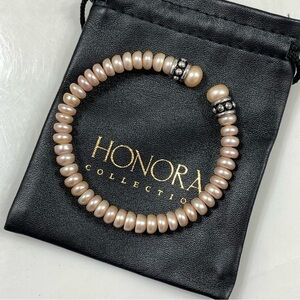 Honora freshwater pink pearl bangle bracelet